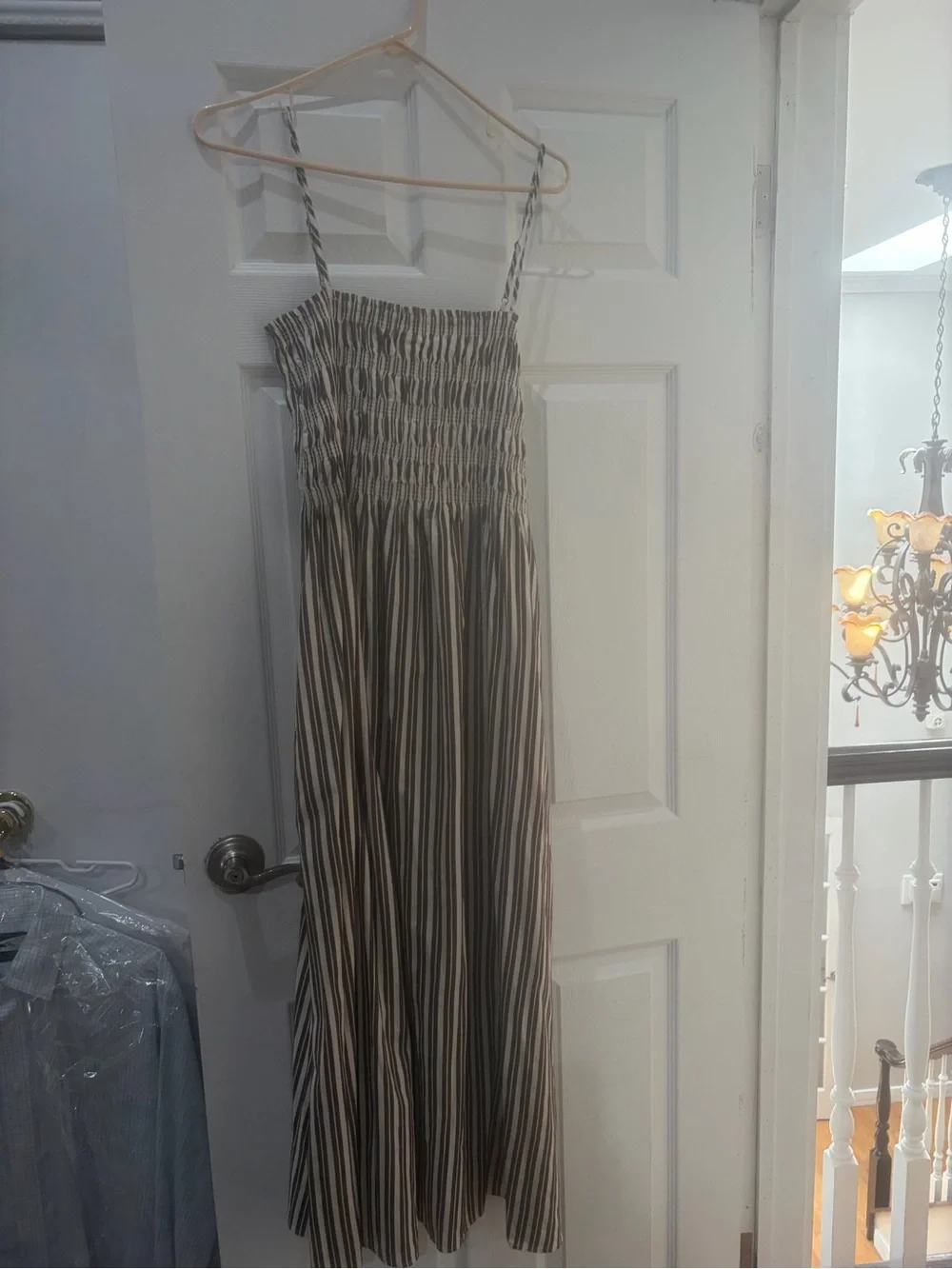 pistola Striped Brown and Cream Maxi Dress - Picture 3 of 5
